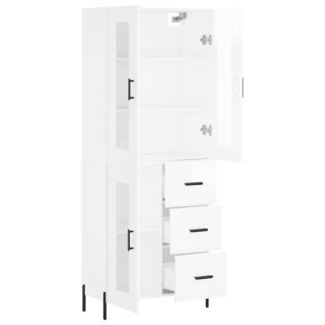 Highboard High Gloss White - Stylish Storage Solution