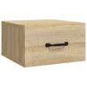 Stylish Wall-Mounted Bedside Cabinet - Sonoma Oak