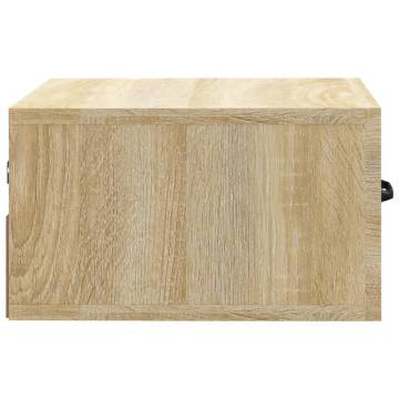 Stylish Wall-Mounted Bedside Cabinet - Sonoma Oak