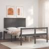 Bed Frame with Headboard Grey 120x200 cm Solid Wood Colour grey Size 120 x 200 cm 