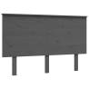 Grey Bed Frame with Headboard - Solid Wood 120x200 cm