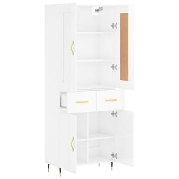 Stylish Highboard High Gloss White - Ample Storage & Elegance