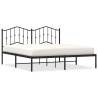 Metal Bed Frame with Headboard Black - Robust Design | Hipo Market