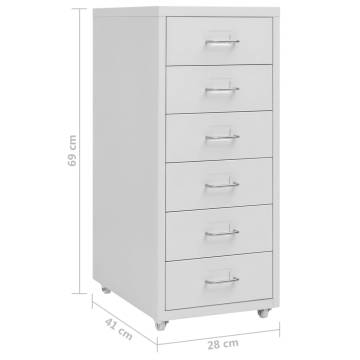 Mobile File Cabinet Grey - Durable Metal Storage Solution