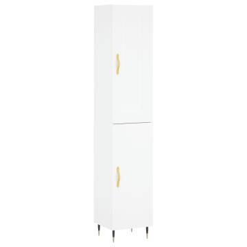 Stylish Highboard White 34.5x34x180 cm Engineered Wood