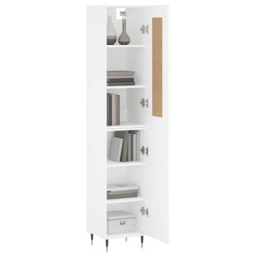 Stylish Highboard White 34.5x34x180 cm Engineered Wood