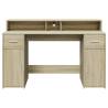 Desk with LED Lights - Sonoma Oak 140x55 cm | HipoMarket UK