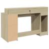 Desk with LED Lights - Sonoma Oak 140x55 cm | HipoMarket UK