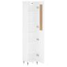 Stylish Highboard White 34.5x34x180 cm Engineered Wood