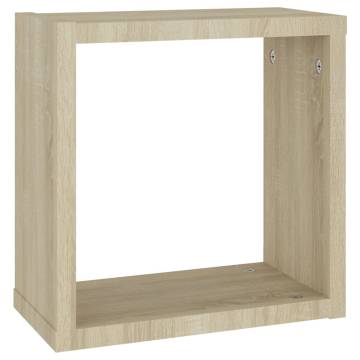 Wall Cube Shelves Set - 6 pcs Sonoma Oak | Stylish Storage