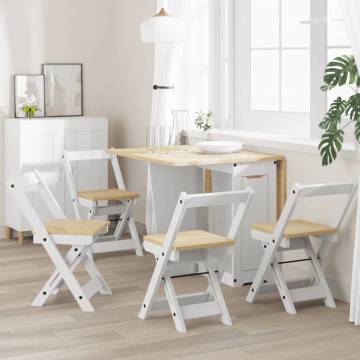 Foldable Dining Chairs Set - 4 pcs Corona White Pine