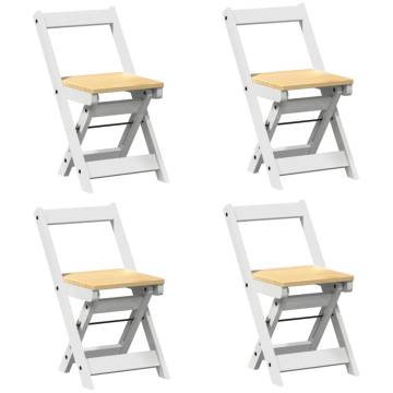 Foldable Dining Chairs Set - 4 pcs Corona White Pine