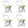 Foldable Dining Chairs Set - 4 pcs Corona White Pine