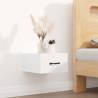 Wall-mounted Bedside Cabinet High Gloss White 35x35x20 cm Colour high gloss white Quantity in Package 1 