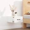 Wall-mounted Bedside Cabinet - High Gloss White - 35x35 cm