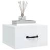 Wall-mounted Bedside Cabinet - High Gloss White - 35x35 cm