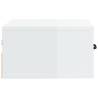 Wall-mounted Bedside Cabinet - High Gloss White - 35x35 cm