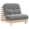 Futon Sofa Bed with Mattress - Solid Pine Wood 80x206 cm