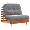 Futon Sofa Bed with Mattress - Wax Brown Solid Pine | HipoMarket