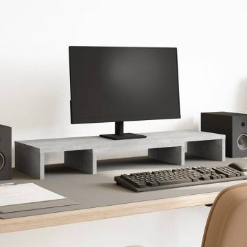 Adjustable Concrete Grey Monitor Stand Riser | HipoMarket