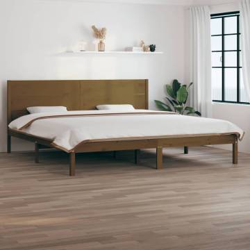 Honey Brown Solid Wood Pine Bed Frame 200x200 cm | HipoMarket