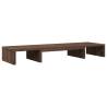 Adjustable Brown Oak Monitor Stand Riser - 80x24x10.5 cm