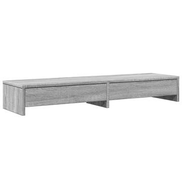 Monitor Stand with Drawers - Grey Sonoma | HipoMarket