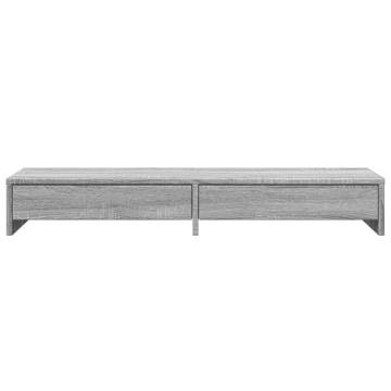 Monitor Stand with Drawers - Grey Sonoma | HipoMarket