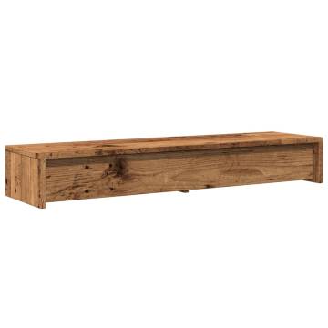 Monitor Stand with Drawers - Old Wood 100x27cm | HipoMarket