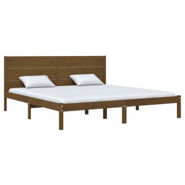 Honey Brown Solid Wood Pine Bed Frame 200x200 cm | HipoMarket