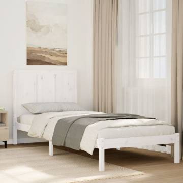 Extra Long White Bed Frame 100x220 cm - Solid Pinewood Quality