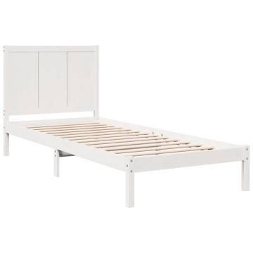 Extra Long White Bed Frame 100x220 cm - Solid Pinewood Quality