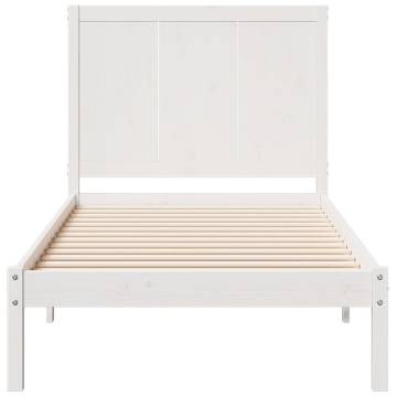 Extra Long White Bed Frame 100x220 cm - Solid Pinewood Quality