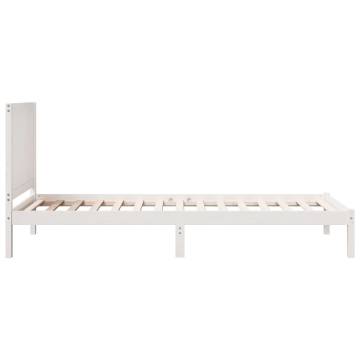 Extra Long White Bed Frame 100x220 cm - Solid Pinewood Quality