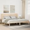  Extra Long Bed Frame without Mattress 180x210 cm Solid Wood Colour natural Size 180 x 210 cm 