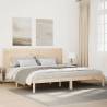  Extra Long Bed Frame without Mattress 180x220 cm Solid Wood Colour natural Size 180 x 220 cm 