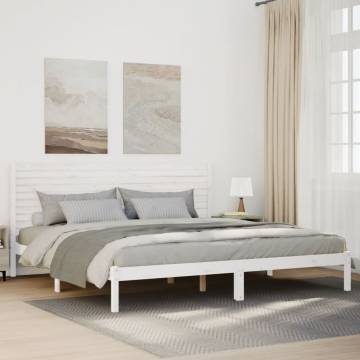 Extra Long Bed Frame White 180x220 cm | Solid Wood Design