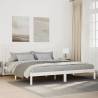  Extra Long Bed Frame without Mattress White 180x220 cm Solid Wood Colour white Size 180 x 220 cm 