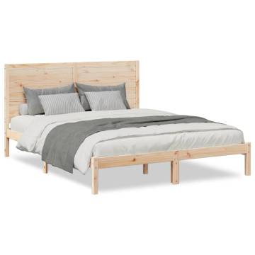 Extra Long Solid Wood Bed Frame 140x220 cm - without Mattress