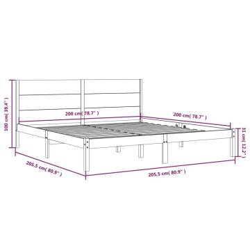 Honey Brown Solid Wood Pine Bed Frame 200x200 cm | HipoMarket