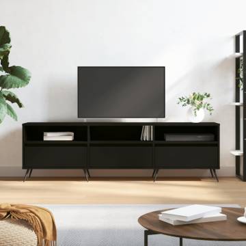 Stylish Black TV Cabinet - 150x30x44.5 cm Engineered Wood