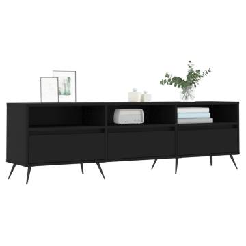 Stylish Black TV Cabinet - 150x30x44.5 cm Engineered Wood