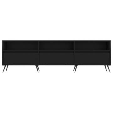 Stylish Black TV Cabinet - 150x30x44.5 cm Engineered Wood