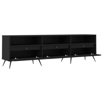 Stylish Black TV Cabinet - 150x30x44.5 cm Engineered Wood