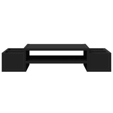 Monitor Stand with Storage - Black Engineered Wood | HipoMarket