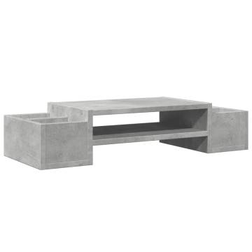 Monitor Stand with Storage - Concrete Grey - 70x27x15 cm