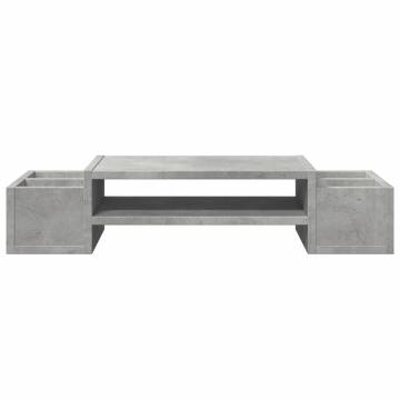 Monitor Stand with Storage - Concrete Grey - 70x27x15 cm