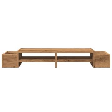 Monitor Stand with Storage in Artisian Oak - 100x27x15 cm