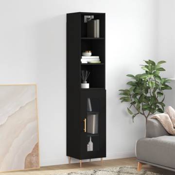 Highboard Black 34.5x34x180 cm - Stylish Storage Solution