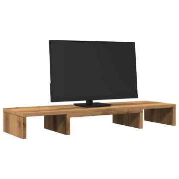 Adjustable Monitor Stand Riser in Artisian Oak - Enhance Comfort